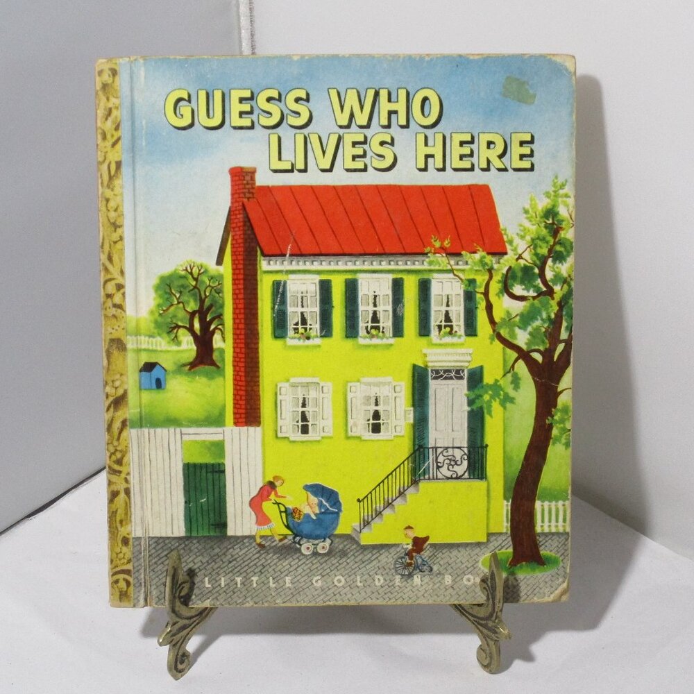Vintage 1949 Guess Who Lives Here Little Golden Book Story for Kids Children